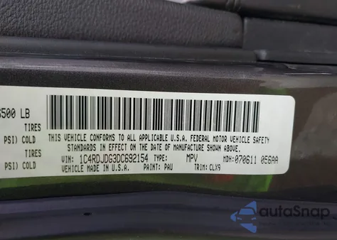 2013 Dodge Durango Crew z USA, uszkodzony, nr VIN 1C4RDJDG3DC692154